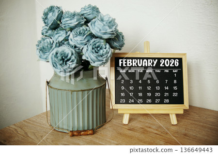 February 2026 annual monthly desk calendar for planning and management 136649443