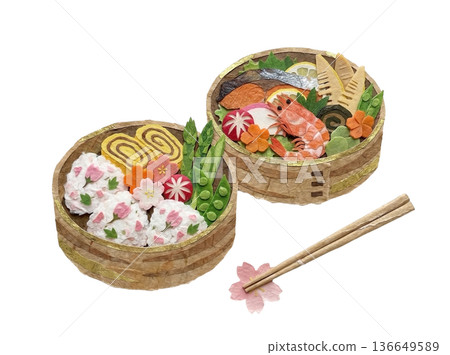 用和紙製作的春季便當，賞櫻便當 136649589