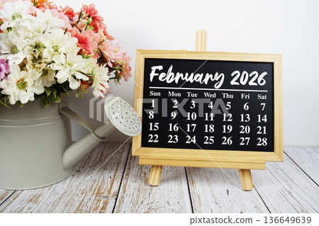 February 2026 annual monthly desk calendar for planning and management 136649639