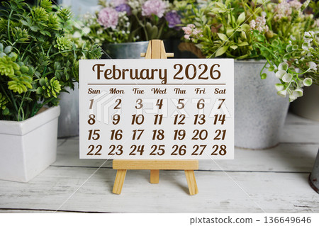 February 2026 annual monthly desk calendar for planning and management February 2026 annual monthly desk calendar for planning and management 136649646