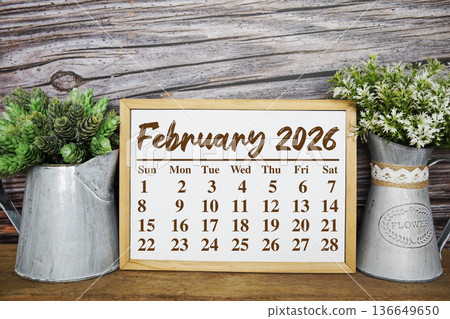 February 2026 annual monthly desk calendar for planning and management 136649650