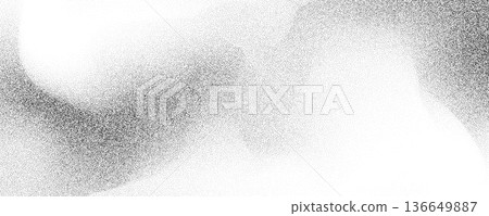 Black stippled sand wavy texture. Subtle dotted gradient wave background. Grit backdrop with specks, particles, granules. Grunge grain noise speckle wallpaper for banner, poster, brochure. Vector Black stippled sand wavy texture. Subtle dotted gradient wave background. Grit backdrop with specks, particles, granules. Grunge grain noise speckle wallpaper for banner, poster, brochure. Vector 136649887