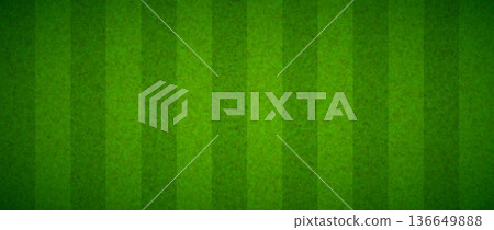 Green grass field concept background. Abstract striped turf effect texture. Artificial sport field surface for football, baseball, soccer game. Golf lawn imitation ground design wallpaper. Vector 136649888