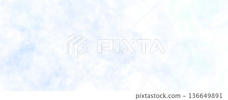 Light blue watercolor effect texture. Sky cloud watercolour gradient background. Soft blurred paint splashes wallpaper for poster, banner, birthday, wedding design. Vector feminine marble backdrop 136649891
