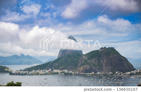 view of Sugarloaf Mountain in Rio de Janeiro view of Sugarloaf Mountain in Rio de Janeiro 136650107