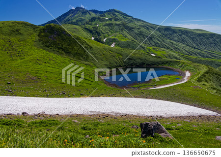 Mount Chokai and Lake Chokai seen from near Mihama in summer 136650675