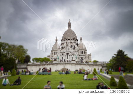 Basilica of Sacre Coeur on the hill of Montmartre in Paris Basilica of Sacre Coeur on the hill of Montmartre in Paris 136650902