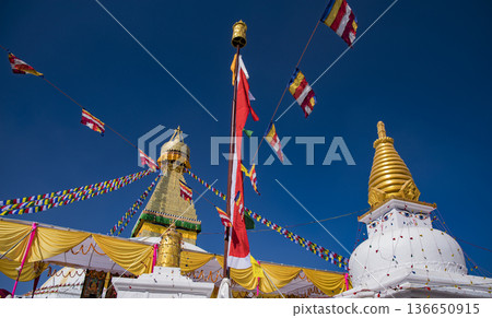 Buddhist architecture in the ancient city of Kathmandu. Nepal. Buddhist architecture in the ancient city of Kathmandu. Nepal. 136650915