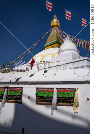 Buddhist architecture in the ancient city of Kathmandu. Nepal. Buddhist architecture in the ancient city of Kathmandu. Nepal. 136650916
