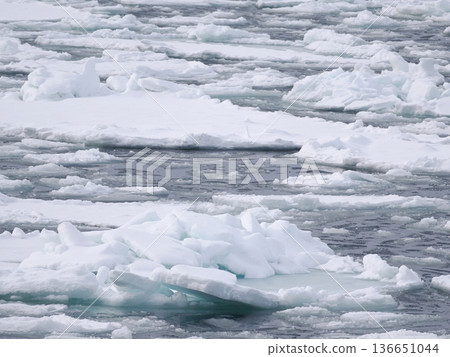 2026年2月，漂浮在海面上的浮冰 136651044