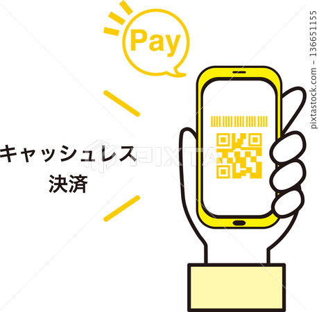 智慧型手機二維碼支付示意圖。無現金支付、電子貨幣支付、智慧會計的圖片。 智慧型手機二維碼支付示意圖。無現金支付、電子貨幣支付、智慧會計的圖片。 136651155