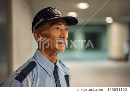 Security guard, guard, senior man Security guard, guard, senior man 136651160