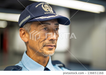 Security guard senior male airport Security guard senior male airport 136651168