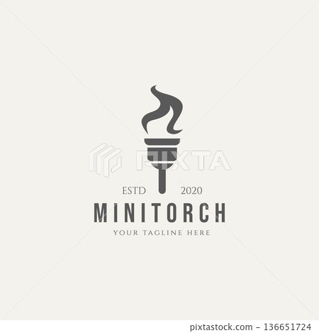 torch minimalist logo design illustration template. victory champion flame flat logo torch minimalist logo design illustration template. victory champion flame flat logo 136651724