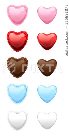 Heart-shaped aluminum balloon set (with frills, 5 colors) 136651873