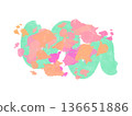 Pop colorful ink abstract background frame in pink and green 136651886