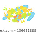 Pop colorful ink abstract background frame blue-green 136651888