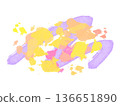 Pop colorful ink abstract background frame purple yellow 136651890