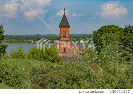 ancient city of Braslav on the lakes in Belarus. 136651957