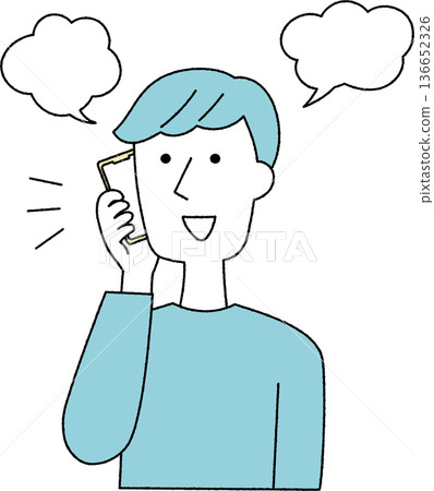 Monochrome man talking on smartphone Monochrome man talking on smartphone 136652326