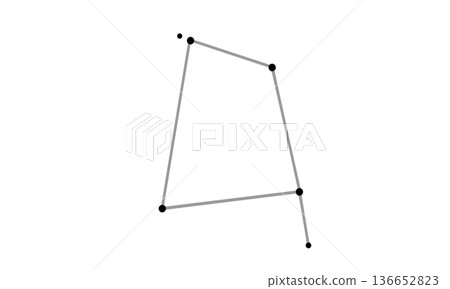 烏鴉座線條的單色插圖 136652823