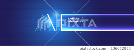 Generative AI Technology Digital Text Background 136652993