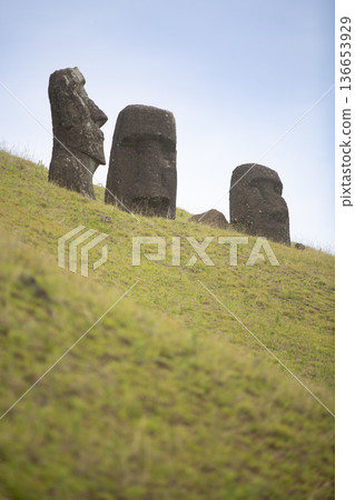 Statues on Easter Island Statues on Easter Island 136653929