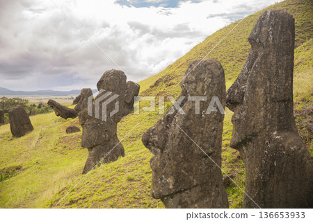 Statues on Easter Island 136653933