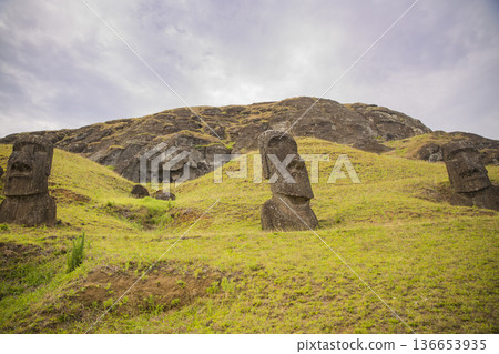 Statues on Easter Island Statues on Easter Island 136653935