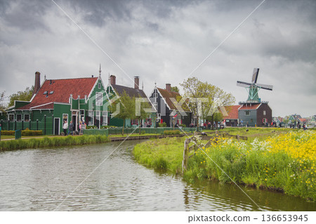 Dutch village of Zaandam. Dutch village of Zaandam. 136653945