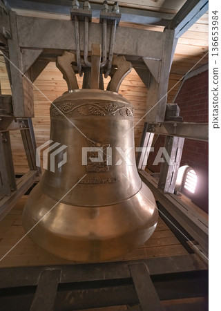 church bronze bells inside the tower at the Church of Saints Simeon and Helena 136653984