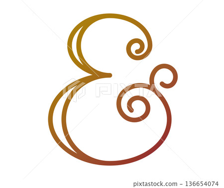 Elegant ampersand symbol with a warm gradient, perfect for design and branding Elegant ampersand symbol with a warm gradient, perfect for design and branding 136654074