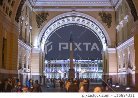 night streets of Saint Petersburg. night streets of Saint Petersburg. 136654331