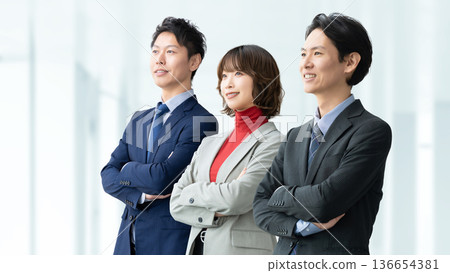 Teamwork image of three businessmen, men and women Teamwork image of three businessmen, men and women 136654381
