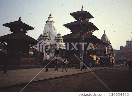 Historic Temple Square in Patan, Nepal (photographed in 1989) 136654533