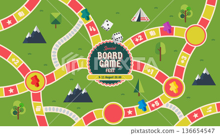 Board game festival poster banner. Board game festival poster banner. 136654547