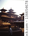 A view of a traditional temple and square in Patan, Nepal (photographed in 1989) 136654678