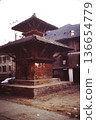 Traditional pagoda temple in Nepal (photographed in 1989) 136654779