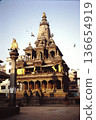 Stone temple and Garuda statue in Patan, Nepal (photographed in 1989) 136654919