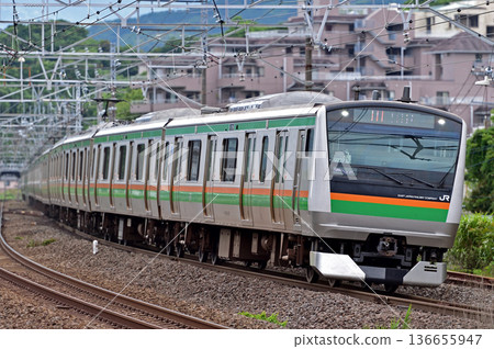 Tokaido Main Line Manazuru JR East E233 series 3000 series U227 formation (Oyama) Tokaido Main Line Manazuru JR East E233 series 3000 series U227 formation (Oyama) 136655947