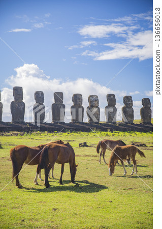 Statues on Easter Island Statues on Easter Island 136656018