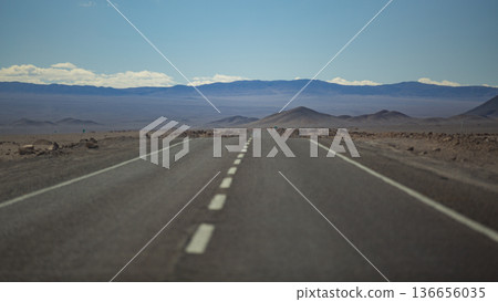 The Pan-American Highway through the desert and mountains The Pan-American Highway through the desert and mountains 136656035