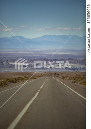 The Pan-American Highway through the desert and mountains The Pan-American Highway through the desert and mountains 136656036