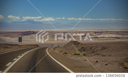 The Pan-American Highway through the desert and mountains The Pan-American Highway through the desert and mountains 136656038