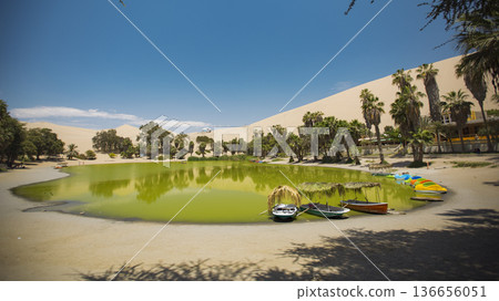 huacachina mirador oasis in the Sechura desert. 136656051