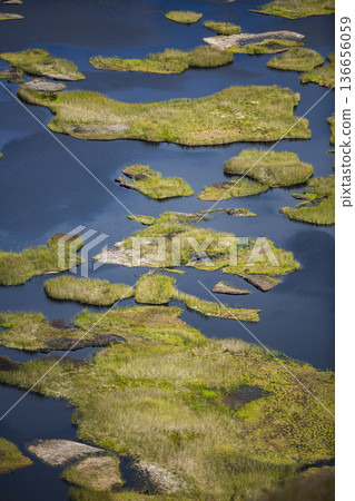 Caldera of Rano Kau volcano on Easter Island. Caldera of Rano Kau volcano on Easter Island. 136656059