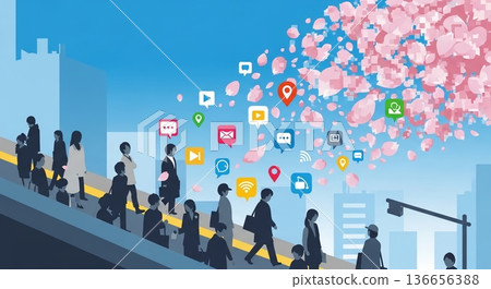 在櫻花飄落間進行社交 136656388