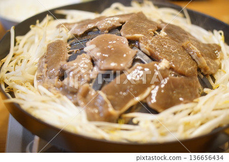 Enjoy Genghis Khan hotpot at home with lamb and bean sprouts Enjoy Genghis Khan hotpot at home with lamb and bean sprouts 136656434