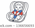 Boy in a child seat 136656693