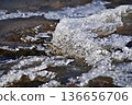 Spray ice formed on the Ezawa River 136656706